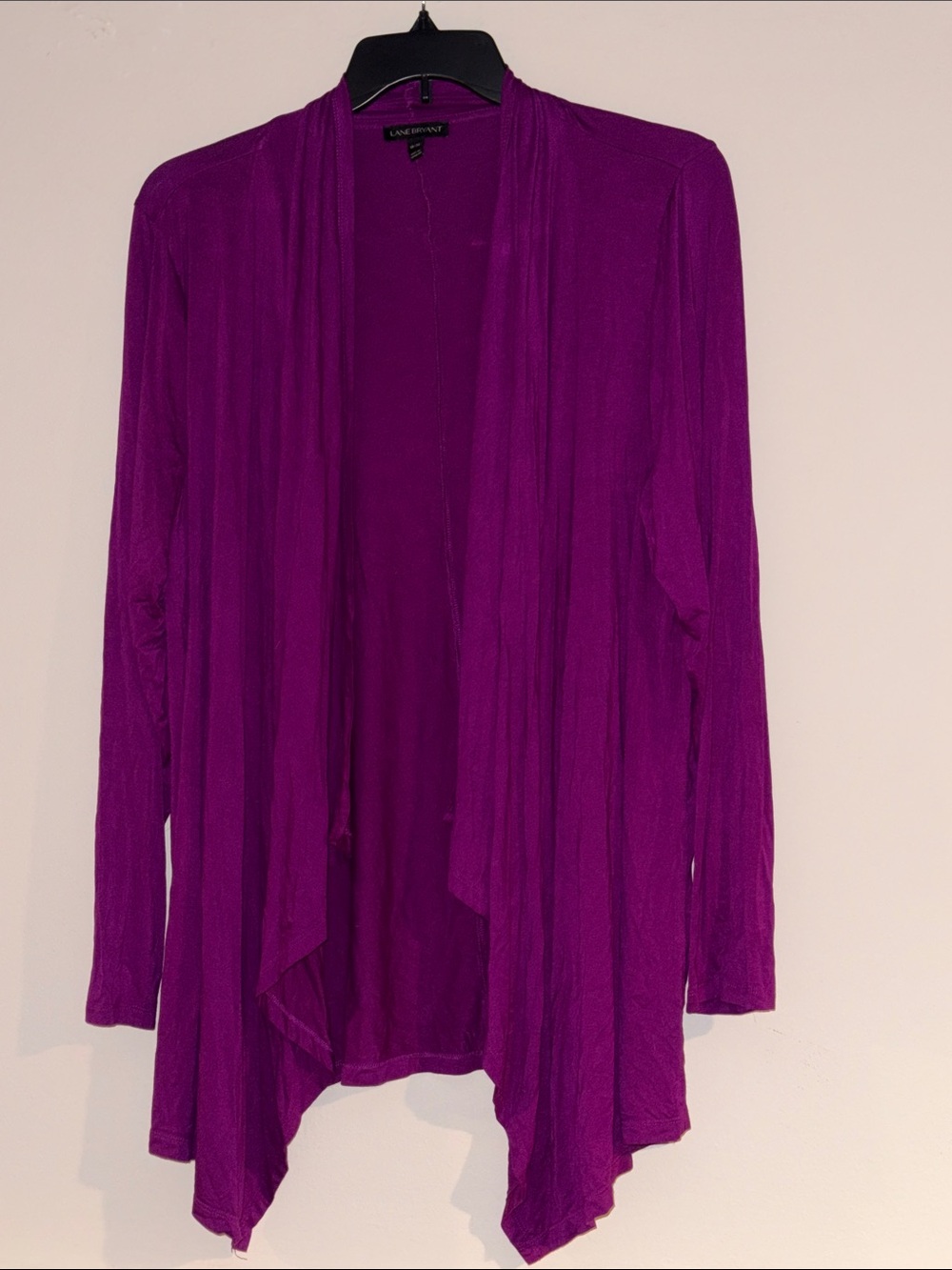 Lane Bryant Magenta Open-Front Draped Cardigan